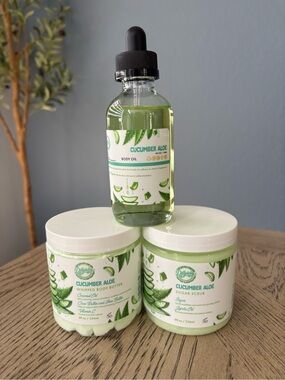 Dillypicki Cucumber Aloe 3-Pc Body Care Set-New